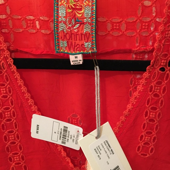 Johnny Was  Red Embroidered Top - Picture 4 of 4